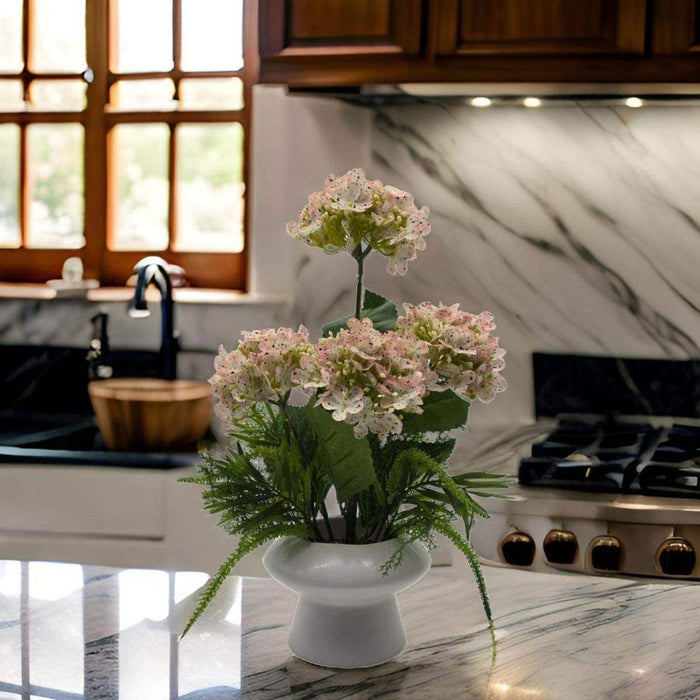Planta Artificial Hortensia Decorativa Macetero De Ceramica - Fliperex