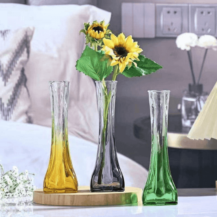 Florero Decorativo De Vidrio Cristal Pequeño Transparente - Fliperex