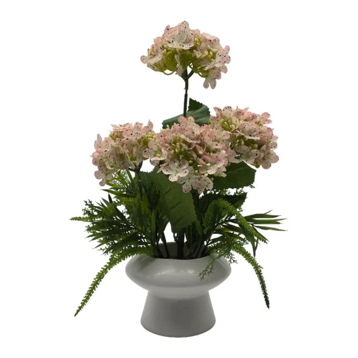 Planta Artificial Hortensia Decorativa Macetero De Ceramica - Fliperex