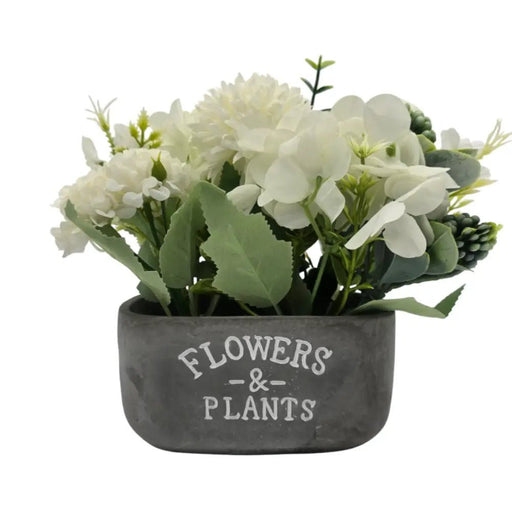 Planta Artificial Macetero De Cemento Flowers And Plants - Fliperex