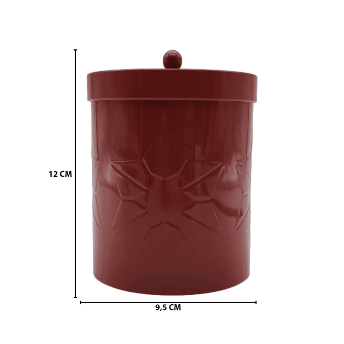 Frasco Metalico Rojo Con Tapa Redondo Multiuso Decorativo - Fliperex