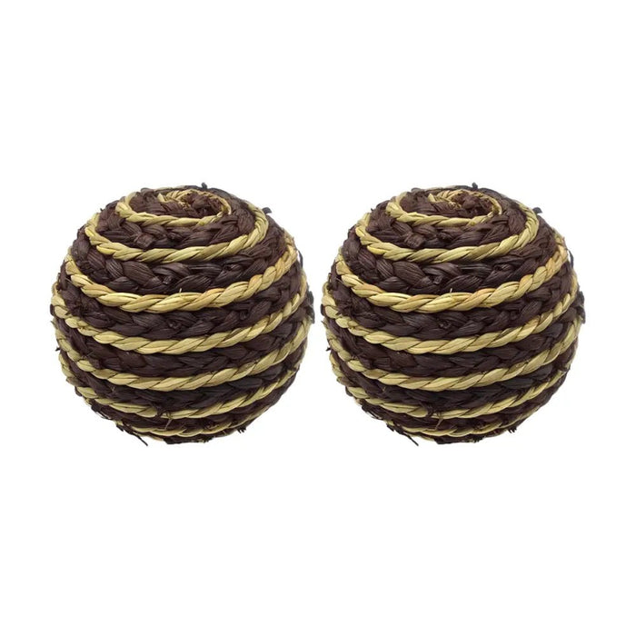Set 2 Esferas De Yute Cuerda Para Decoracion Pelota Marron - Fliperex