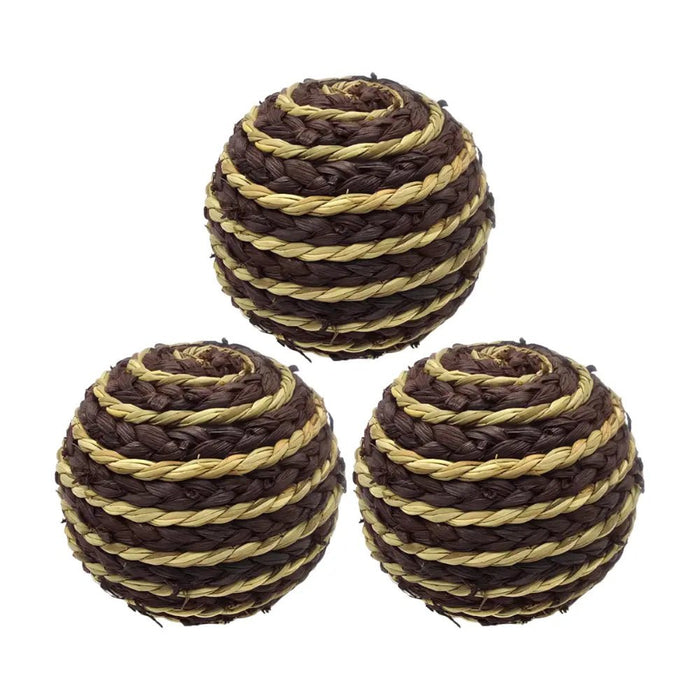 Set 3 Esferas De Yute Cuerda Para Decoracion Pelota Marron - Fliperex