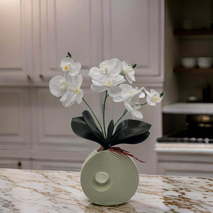 Planta Artificial Orquidea Decorativa Macetero De Ceramica M - Fliperex