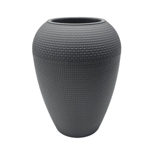 Macetero Plastico Redondo Ovalado Moderno Con Textura M - Fliperex