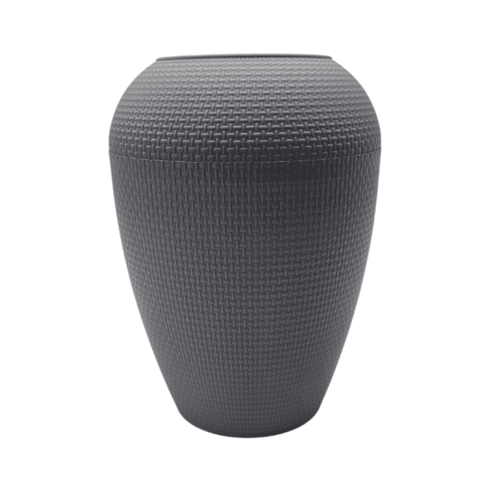 Macetero Plastico Redondo Ovalado Moderno Con Textura M - Fliperex