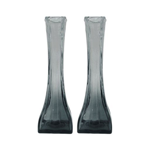 Set 2 Floreros Decorativos De Vidrio Pequeño Tonalidad Humo - Fliperex