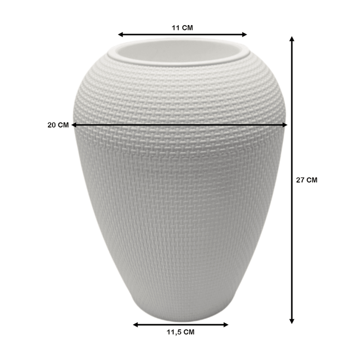 Macetero Plastico Redondo Ovalado Moderno Con Textura M - Fliperex