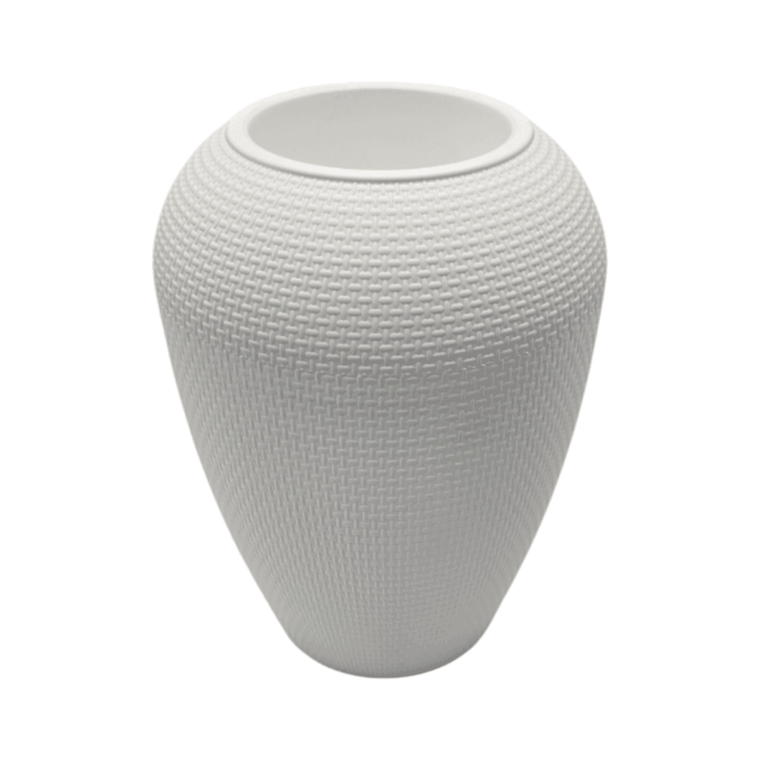 Macetero Plastico Redondo Ovalado Moderno Con Textura M - Fliperex