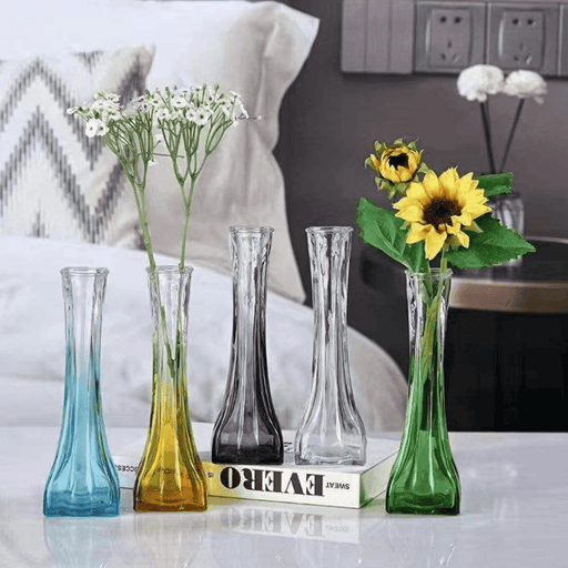 Set 3 Floreros Decorativos De Vidrio Pequeño Transparente - Fliperex