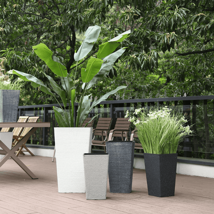 Macetero Plastico Alargado Premium Base Cuadrada Conica - Fliperex