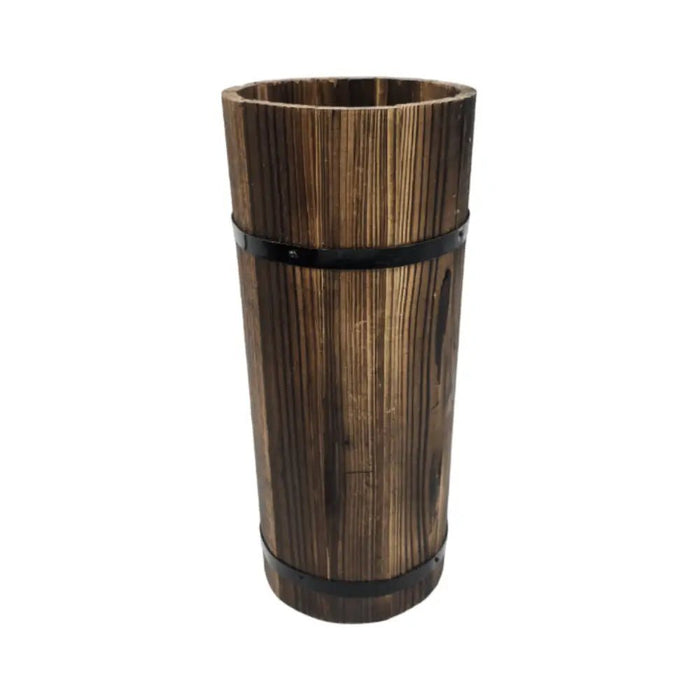 Macetero De Madera Tipo Barril Largo Alto Jardin Terraza L - Fliperex
