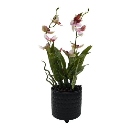 Planta Artificial Orquidea Rosado Decorativa Macetero Loza - Fliperex