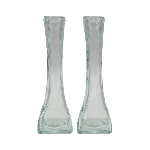 Set 2 Floreros Decorativos De Vidrio Pequeño Transparente - Fliperex