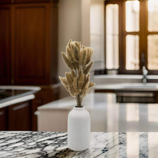 Florero De Ceramica Decorativo Blanco Ovalado Flores Secas - Fliperex