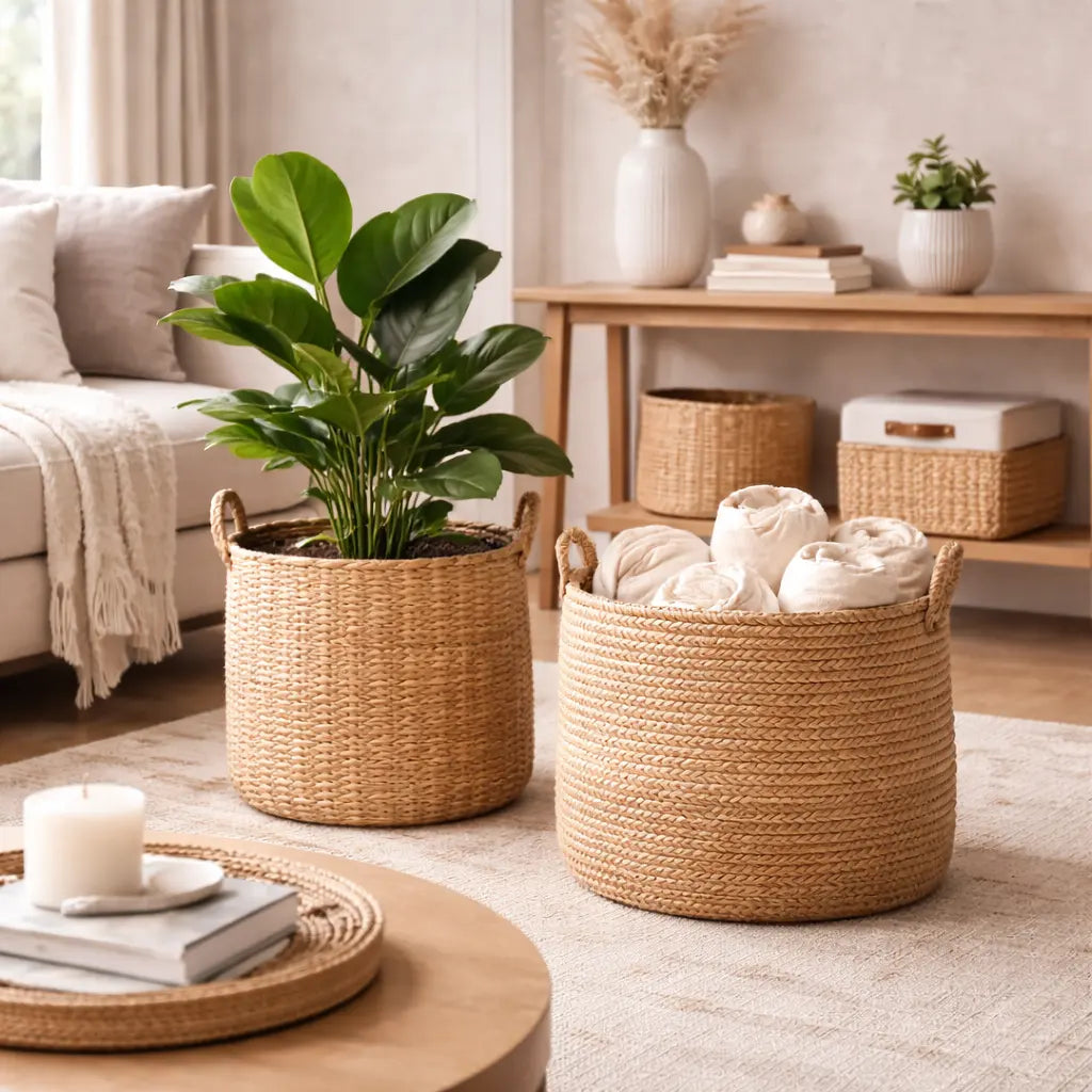 Canastos de yute: cómo integrarlos en decoración moderna