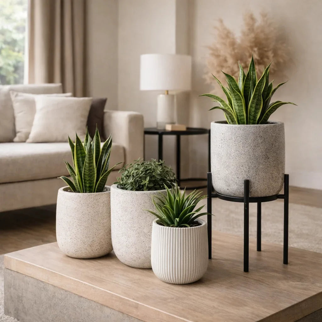 Ideas para decorar el living con maceteros modernos