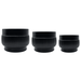 Set 3 Maceteros Maceta De Ceramica Lineas Relieve Negro - Fliperex