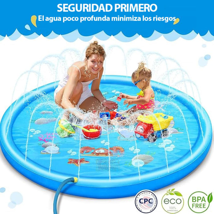 Alfombra De Agua 1,7 Metros Piscina Lanza Agua Niños