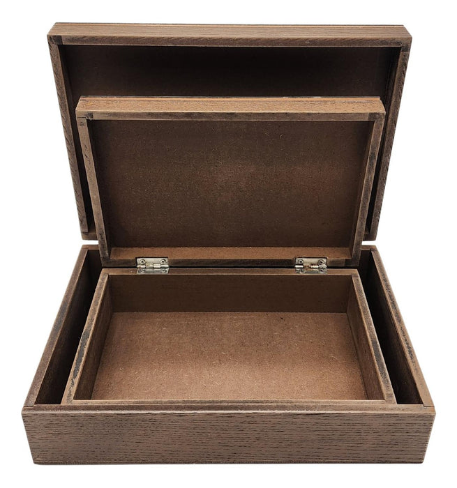 Set De Caja De Madera Organizador Joyería Almacenamiento