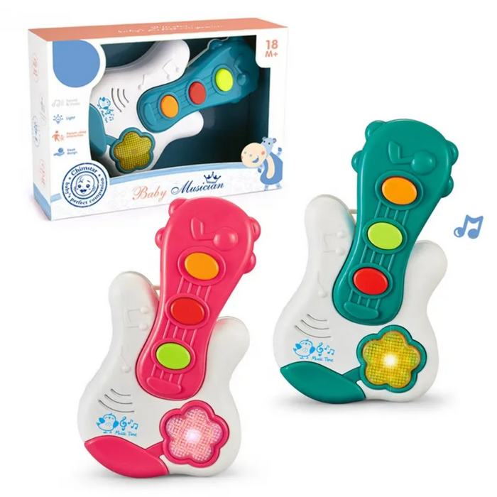 Juguete Piano Musical Con Luces Sonidos Forma Guitarra Bebe