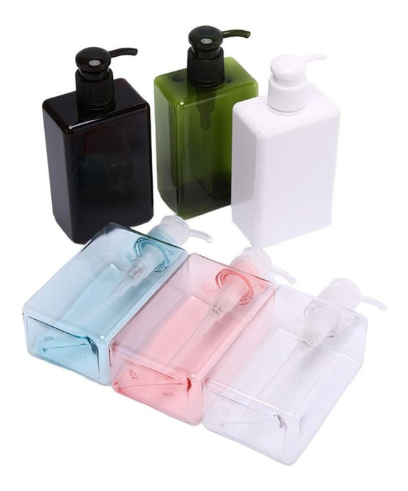 Set 6 Botellas Cuadrada Dispensadora Con Seguro 150 Ml