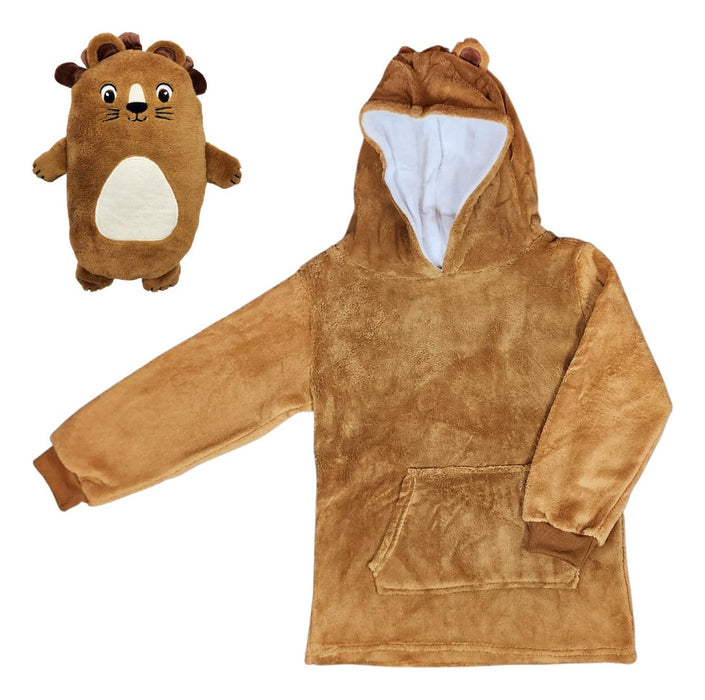 Poleron Con Capucha Para Niños Y Niñas Invierno Polar Peluche Huggle Pets