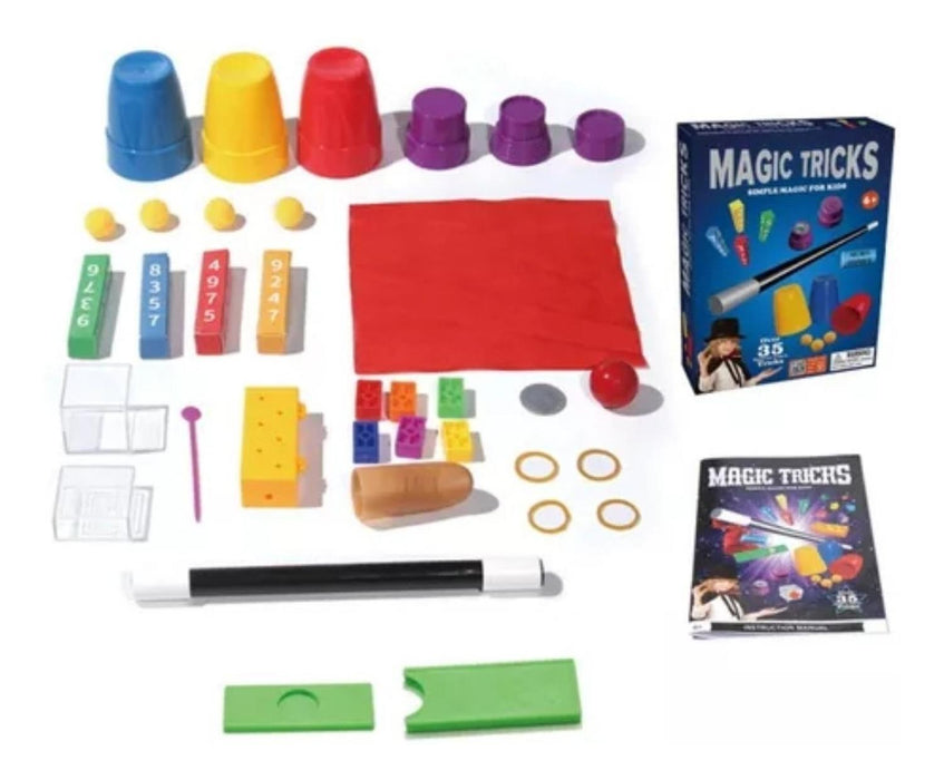 Set Juego De Magia Magic 35 Trucos De Mago Con Varita Niños