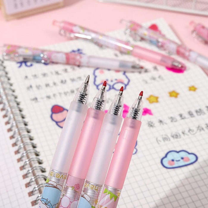 Set 12 Boligrafos Tinta Gel Negro Sakura Rabit Cute Kawaii