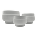 Macetero Maceta De Ceramica Lineas Relieve Blanco S - Fliperex
