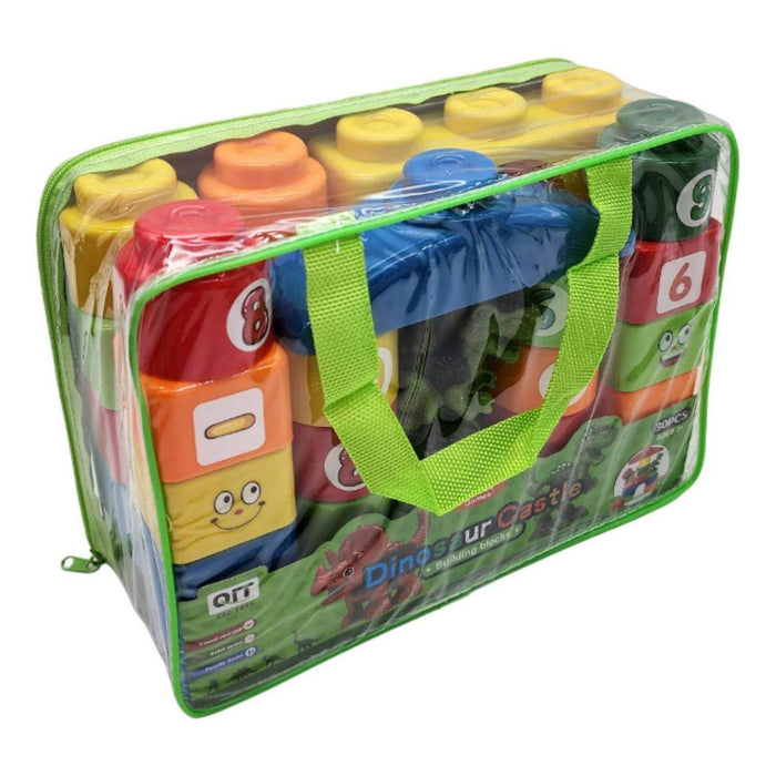 Set Bloques Y Dinosaurios Grande 30 Piezas Con Bolso Estuche - Fliperex