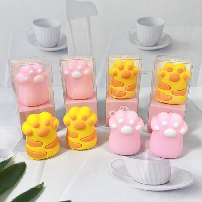 Set 2 Gomas De Borrar Patita De Gato Kawaii Colores