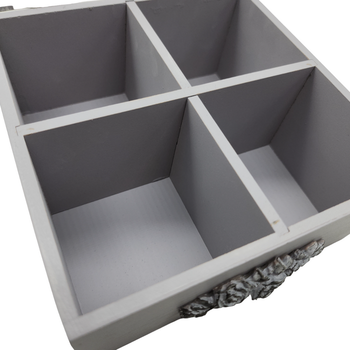 Caja De Te Porta Te Caja Para El Te Gris 4 Divisiones