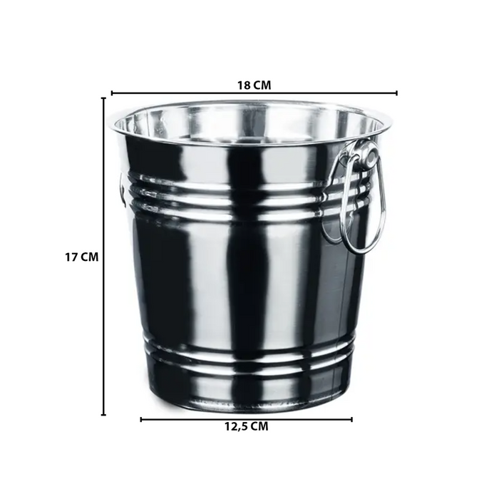 Hielera Metalica Mediana Con Asas Champaña Hielo Tragos