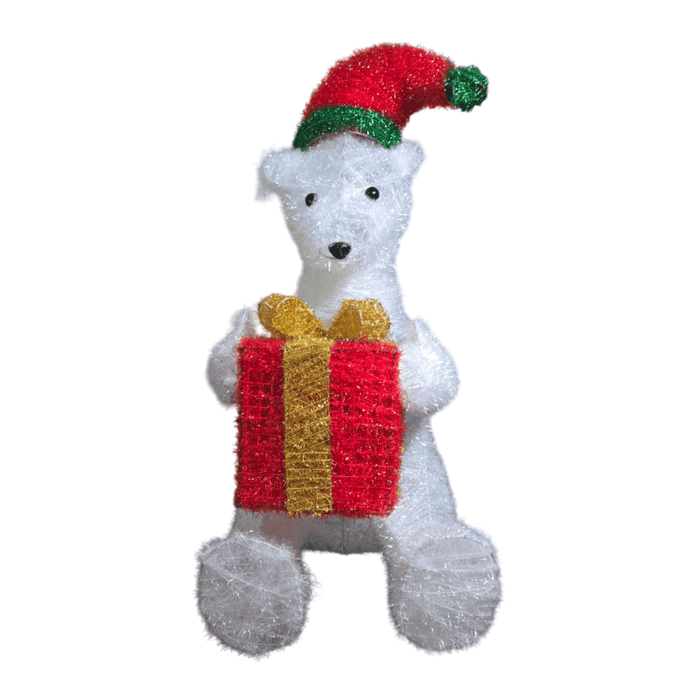 Oso Polar Navideño De Navidad 80 CM Luz Led Calida - Fliperex