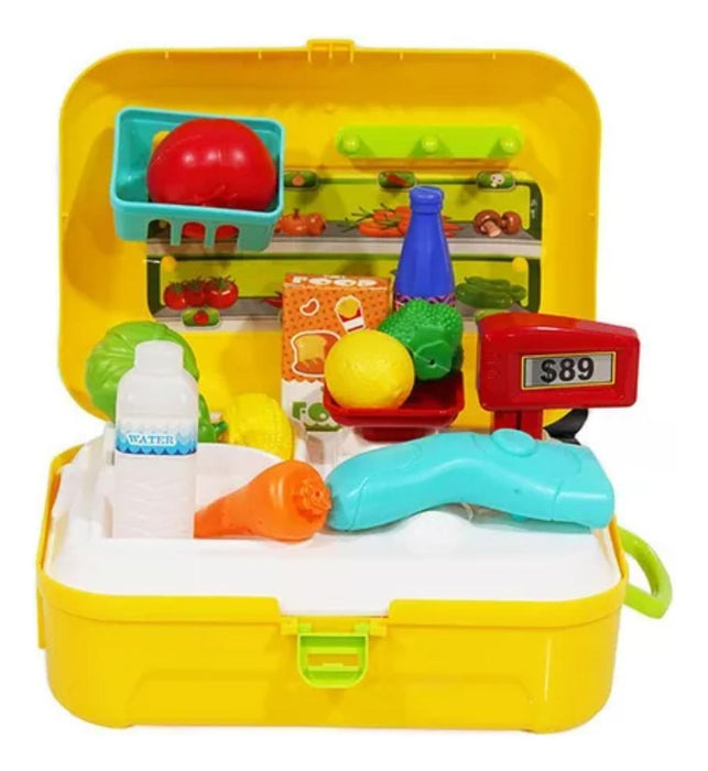 Set Maleta Maletin Infantil Cocina Amarilla Niños Juegos