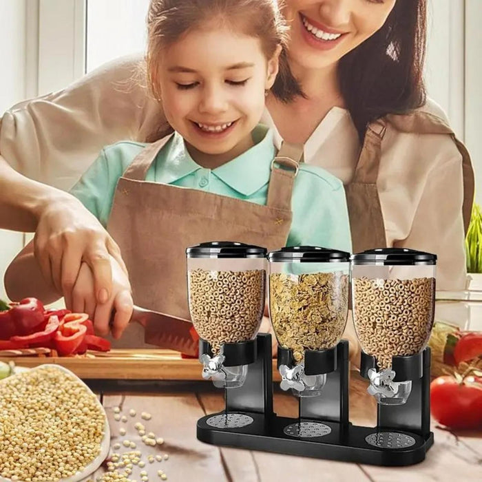 Dispensador Triple De Mesa Cereal Granos Frutos Secos Dulces