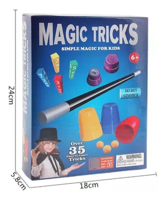 Set Juego De Magia Magic 35 Trucos De Mago Con Varita Niños