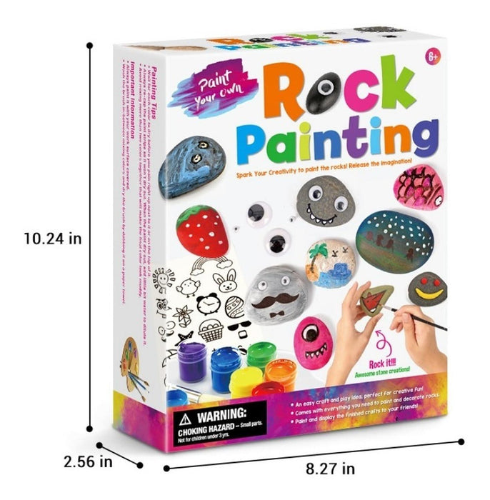 Kit De Arte Pinta Piedras + Accesorios Diversión Para Niños