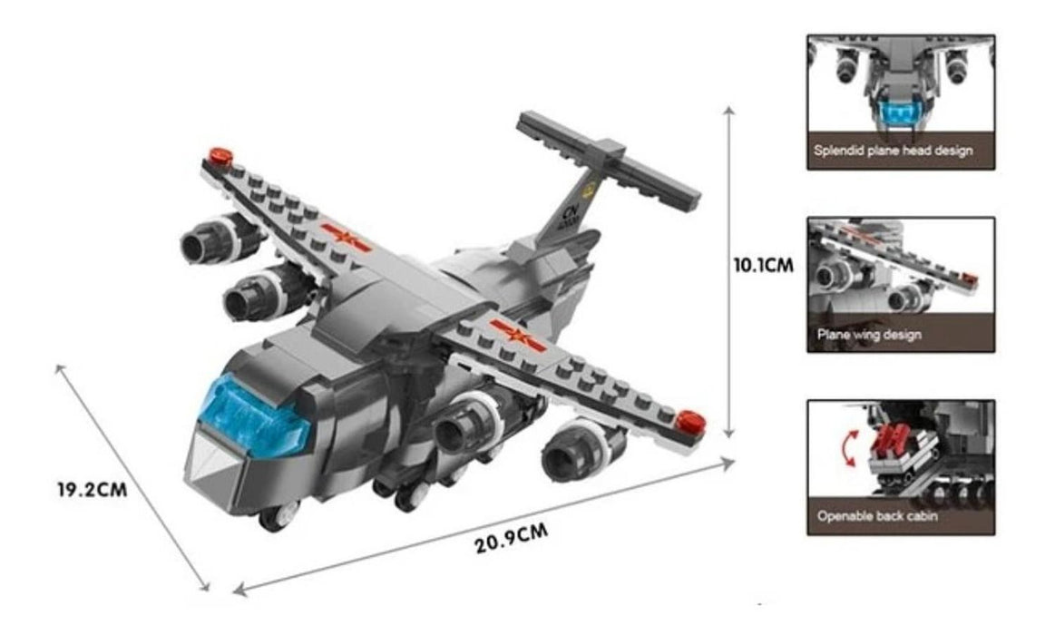 Construye Avión Militar De Guerra Aeronave Gris Armable