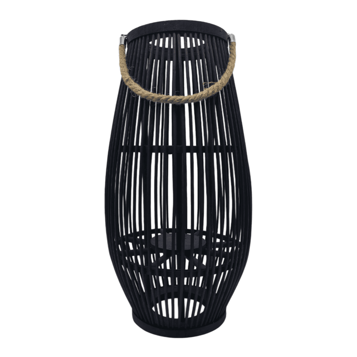 Candelabro De Bambu Negro Porta Vela Nordico Farol 50 CM - Fliperex