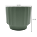 Macetero Maceta De Ceramica Verde Oliva Lineas Verticales S - Fliperex