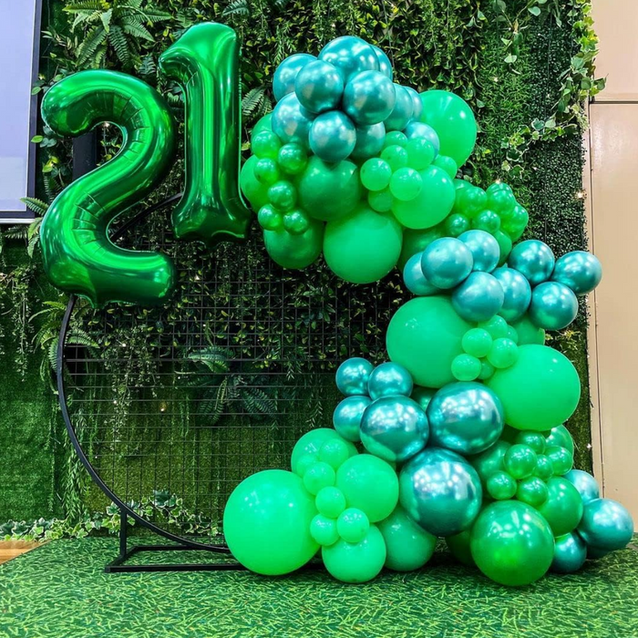 Globos Verde Metalizado 50 Unidades Tamaño 25 Cm