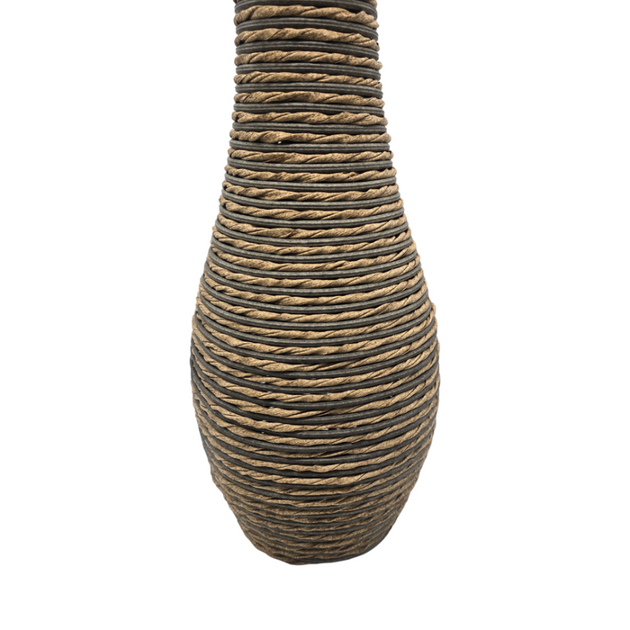 Jarron Florero Decorativo Tejido Rattan Moderno Café 60 CM