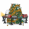 Tren Navideño Elevado Para Árbol Con Pista Y Soportes Decorativos