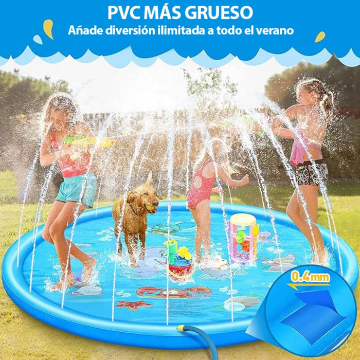 Alfombra De Agua 1,7 Metros Piscina Lanza Agua Niños