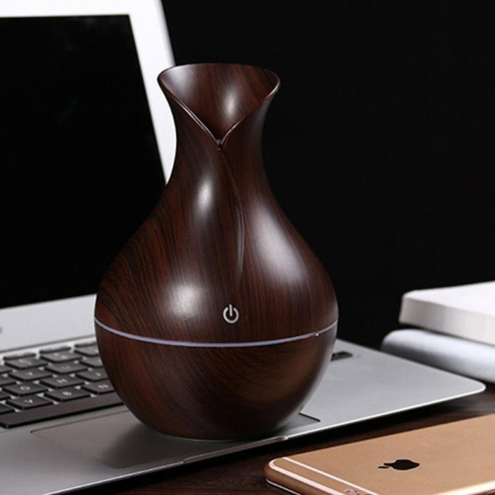 Humidificador Usb Estilo Madera Vaporizador De Aromas