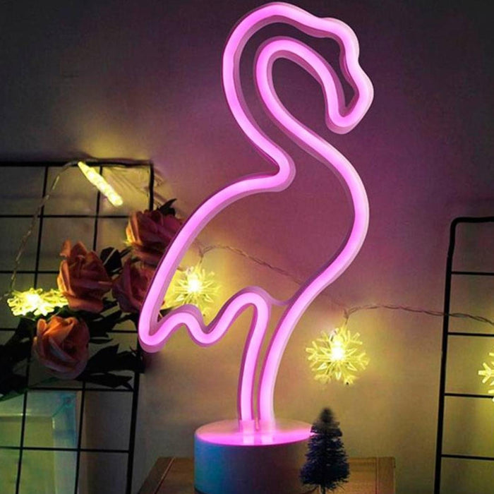 Lampara Neón Led Flamenco Decoración Todo Ambiente Hogar