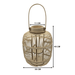 Candelabro De Bambu Natural Nordico Porta Vela Farol 40 CM - Fliperex