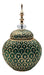 Florero Jarrón De Cerámica Verde Dorado Diseño Vintage - Fliperex
